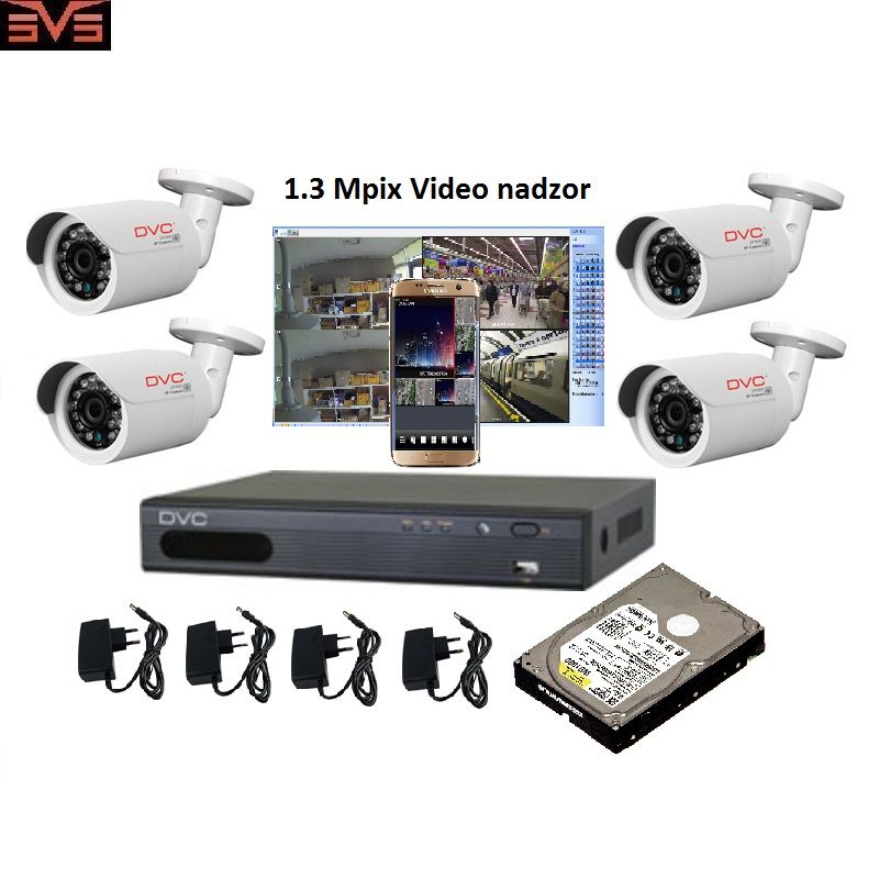 Videonadzorni komplet - 4 kamere / žičani sustav
